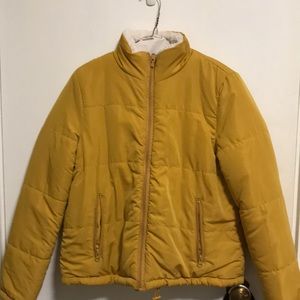 Roolee reversible gold/white quilt jacket